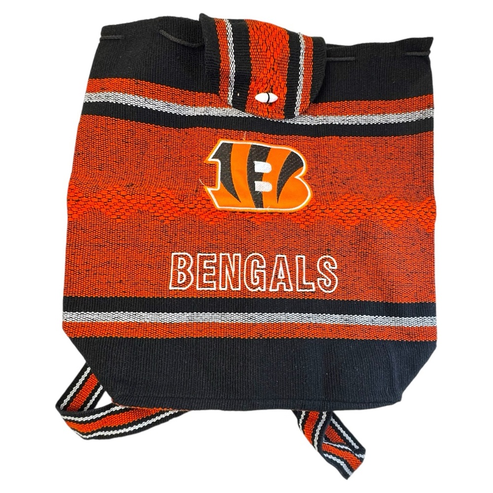 Bengals Striped Backpack - Black and Orange